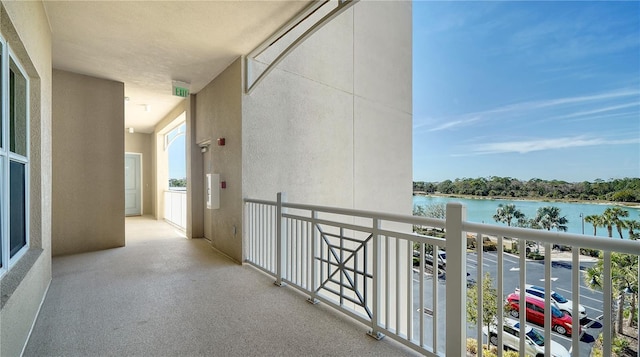 balcony with a water view