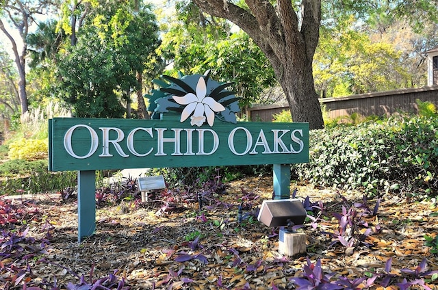 view of community sign