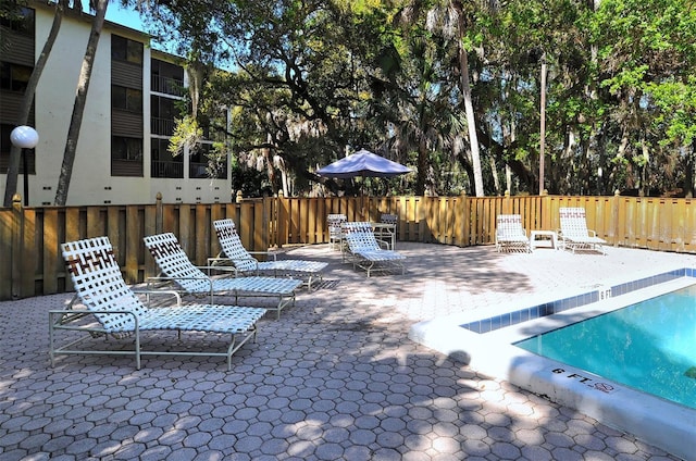 view of pool with a patio