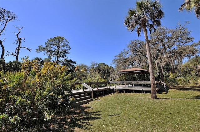 view of yard with a gazebo