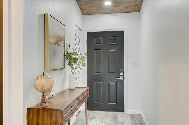 entrance foyer with light hardwood / wood-style floors