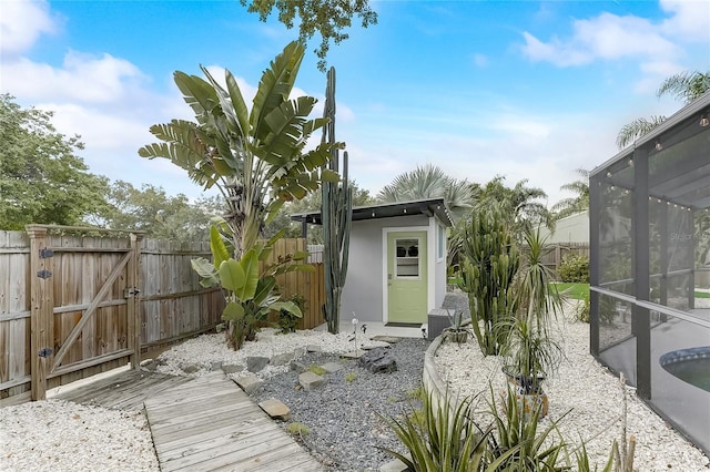 exterior space with a lanai