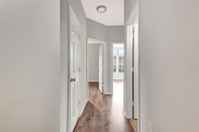 hall featuring light hardwood / wood-style floors