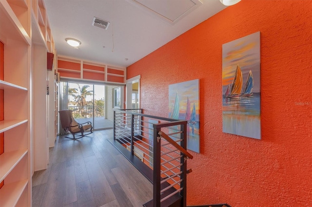 hall featuring dark hardwood / wood-style flooring