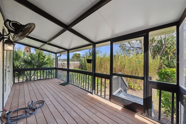 view of unfurnished sunroom