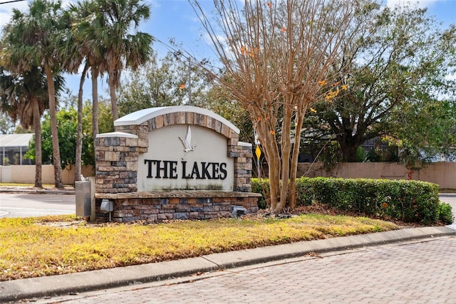 view of community sign