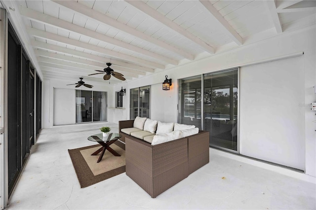 view of patio / terrace with outdoor lounge area and ceiling fan