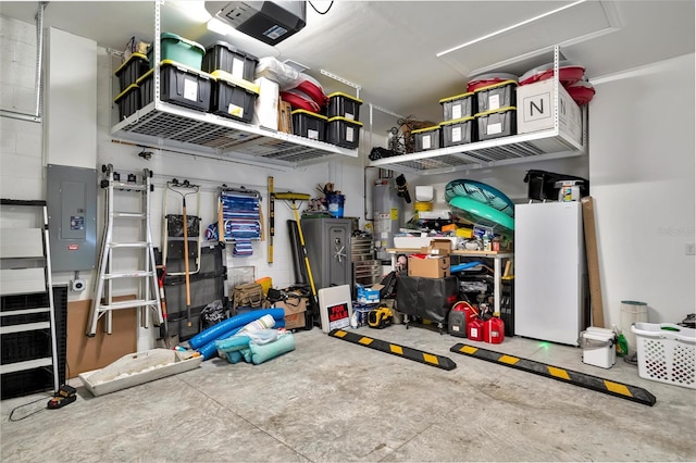 garage with electric panel