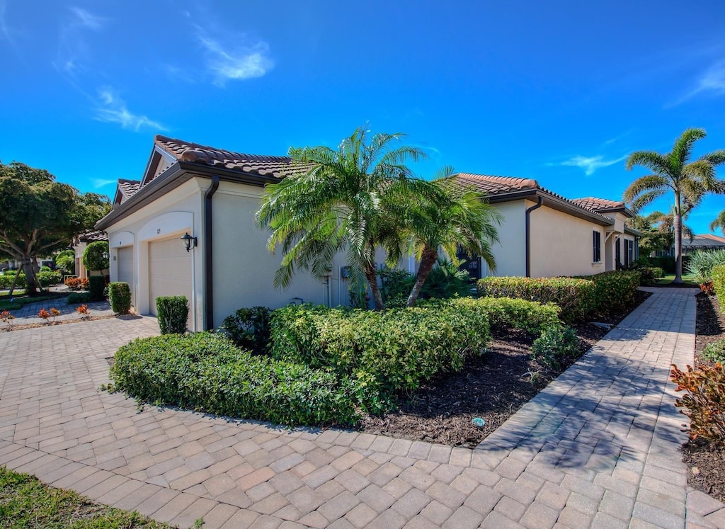 view of home's exterior featuring a garage