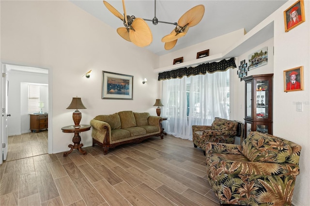 living room with wood-type flooring