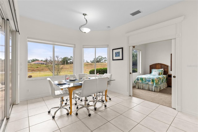 dining room featuring light tile patterned floors