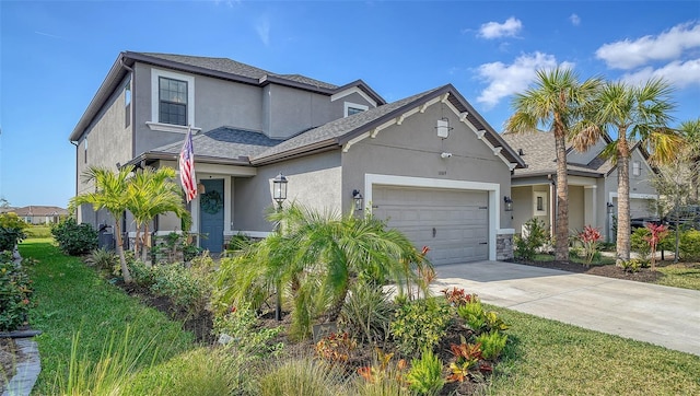 view of front of home with a garage