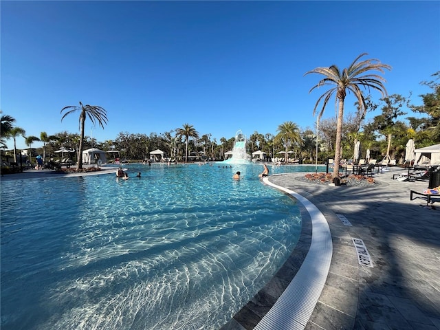 view of pool with a patio area