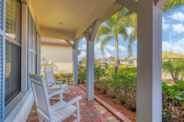 view of patio featuring covered porch