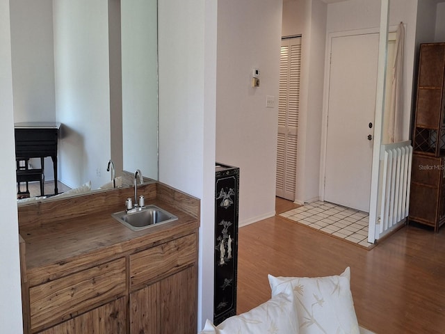 kitchen featuring sink and hardwood / wood-style floors