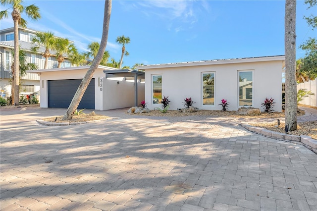 view of front of house with a garage