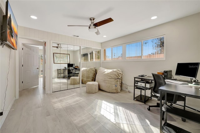 office with ceiling fan