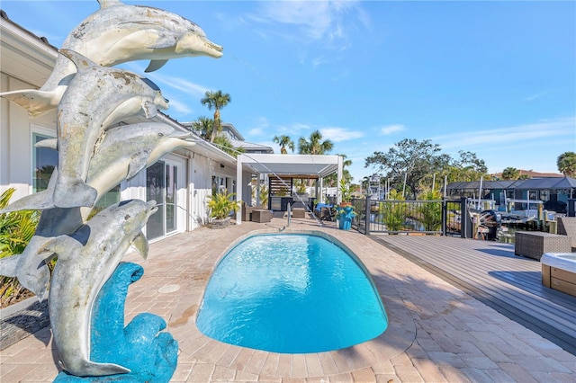 view of pool with a patio area