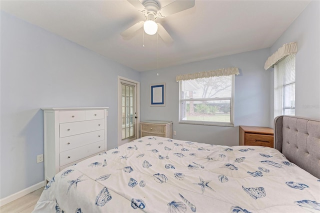 bedroom with ceiling fan