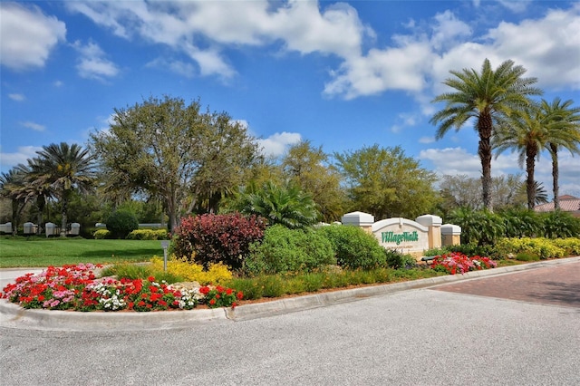 view of community sign