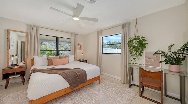 bedroom with ceiling fan