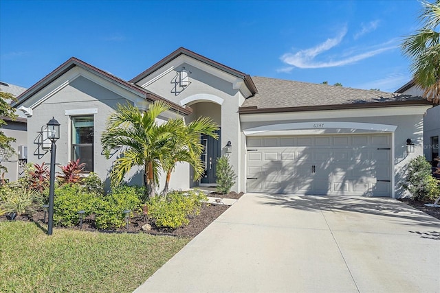 single story home featuring a garage