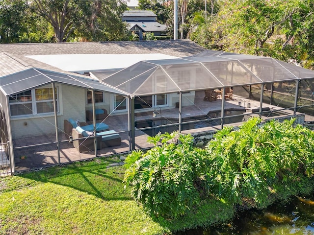 exterior space with an outdoor pool