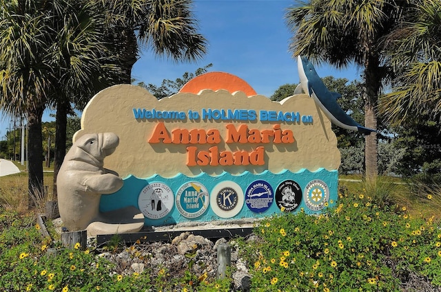 view of community sign