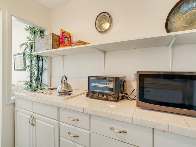 interior space with white stovetop