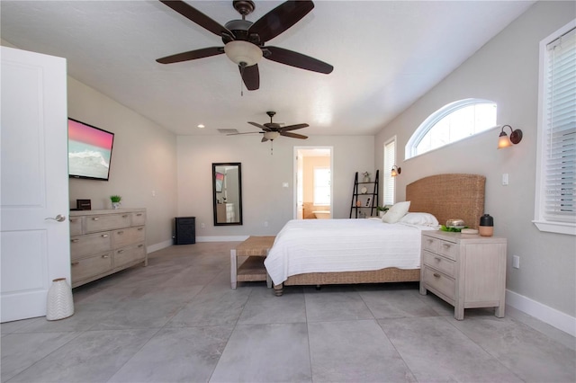 bedroom with ceiling fan