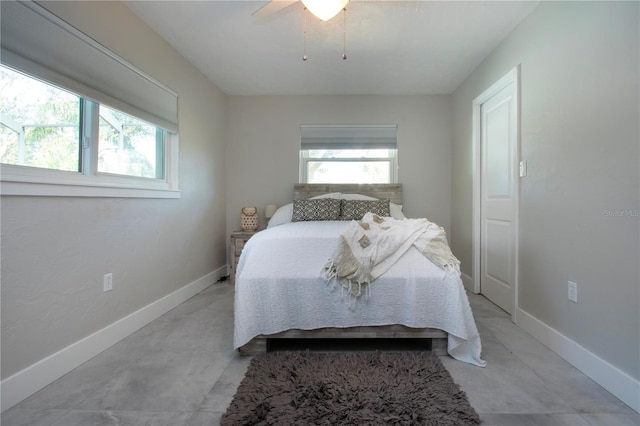 bedroom with ceiling fan