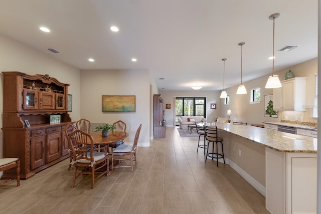 view of dining space