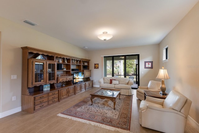 living room featuring light hardwood / wood-style flooring