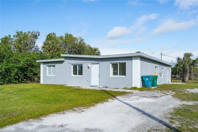 rear view of property with a yard