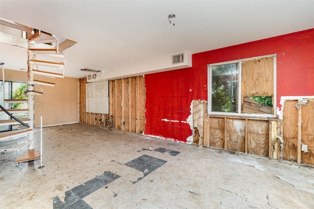 interior space with wooden walls