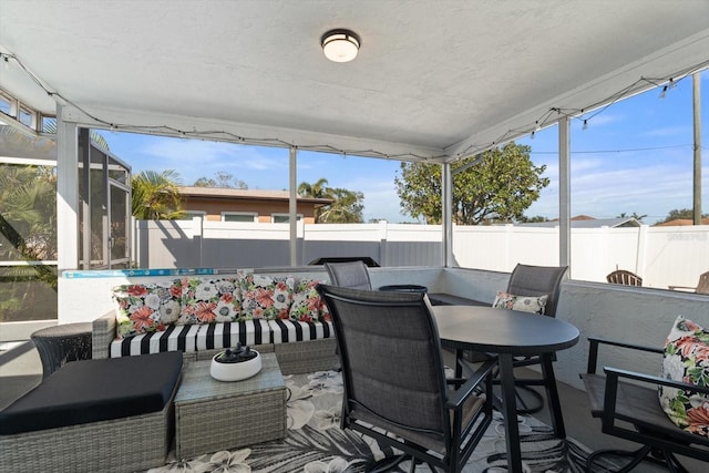 view of sunroom