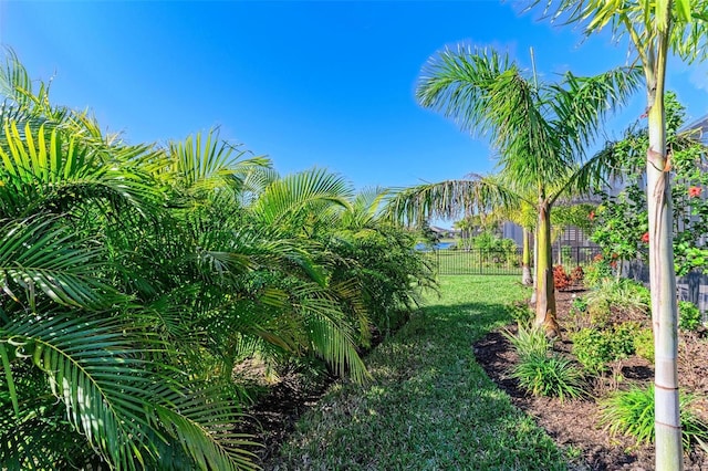 view of yard with fence