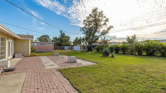 view of yard with a patio area