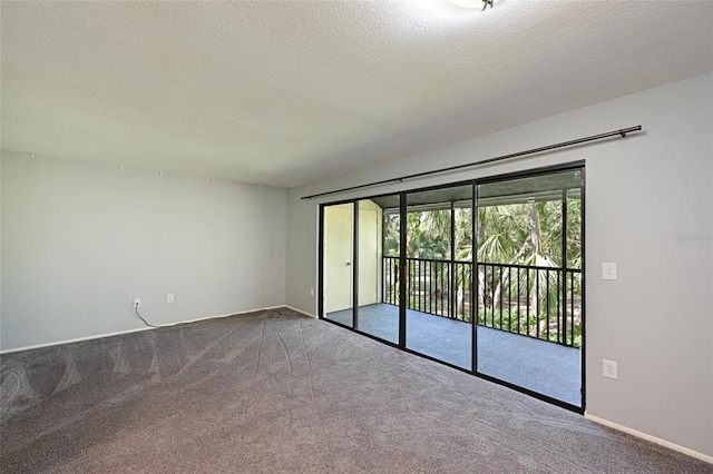 spare room with carpet and a textured ceiling