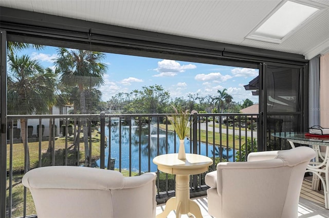 balcony with a water view