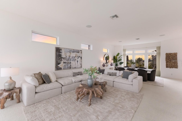 carpeted living room with a wealth of natural light