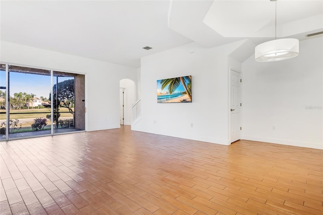 empty room featuring light wood-type flooring