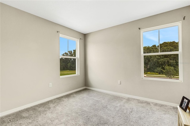 view of carpeted spare room