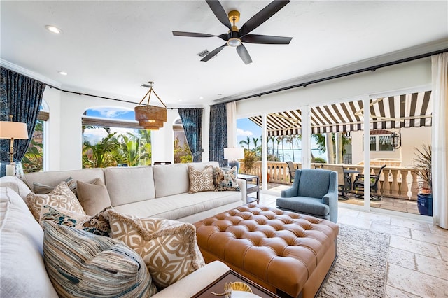 view of patio featuring an outdoor living space