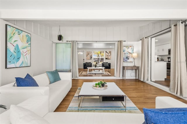 living room featuring hardwood / wood-style floors