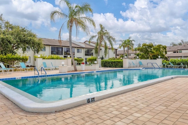 view of pool with a patio area