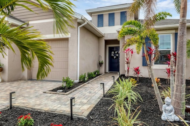 entrance to property with a garage