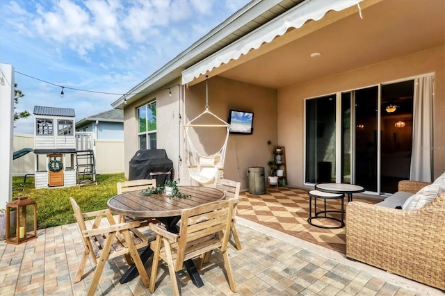 view of patio with grilling area