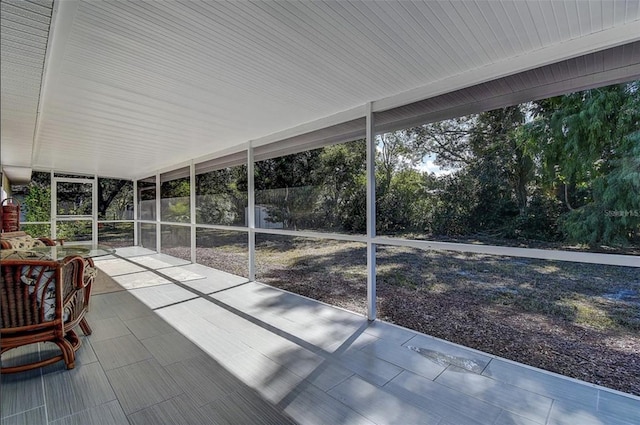 view of unfurnished sunroom