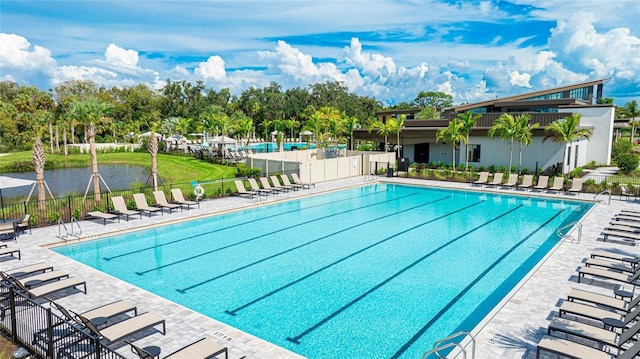 view of pool featuring a patio area